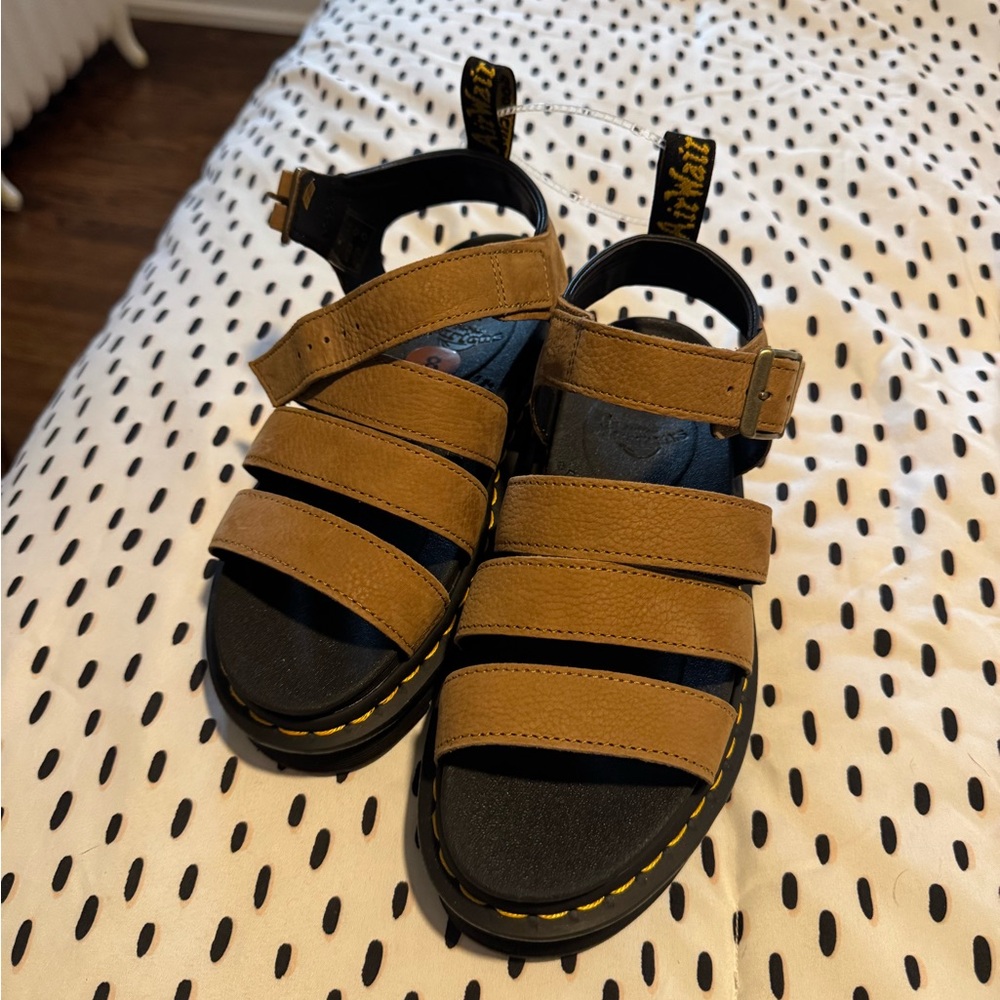 Dr. Martens Tan and Black Sandals